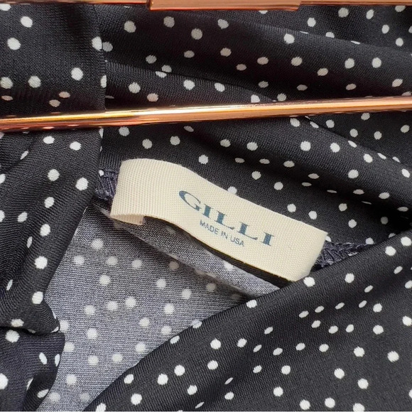 Gilli Stretch Timeless Polkadot Retro Cottage Black Maxi Skirt Sz Medium - Picture 4 of 7